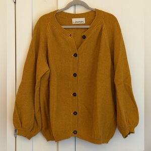 L'Envers Mustard Button-Up Wool Cardigan
